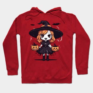 Witchcraft horror anime characters Chibi style +Halloween costume Hoodie